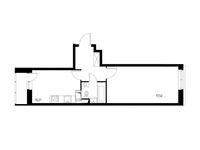 Планировка 1-комнатной квартиры, 37,56 м2