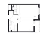 Планировка 2-комнатной квартиры, 37,22 м2
