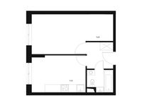 Планировка 1-комнатной квартиры, 35,36 м2