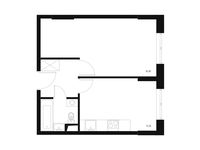 Планировка 1-комнатной квартиры, 35,42 м2
