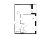 Планировка 2-комнатной квартиры, 55,01 м2