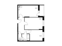 Планировка 2-комнатной квартиры, 55,04 м2