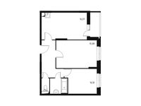 Планировка 2-комнатной квартиры, 55,68 м2