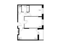 Планировка 2-комнатной квартиры, 55,1 м2