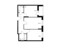 Планировка 2-комнатной квартиры, 55,81 м2