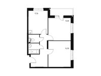 Планировка 2-комнатной квартиры, 55,82 м2