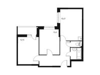 Планировка 2-комнатной квартиры, 55,8 м2