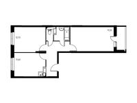Планировка 2-комнатной квартиры, 55,98 м2