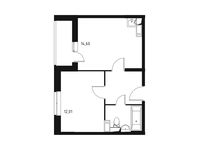 Планировка 1-комнатной квартиры, 37,69 м2