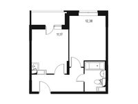 Планировка 1-комнатной квартиры, 36,15 м2