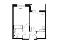 Планировка 1-комнатной квартиры, 35,5 м2