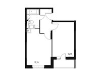 Планировка 1-комнатной квартиры, 40,43 м2