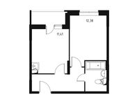 Планировка 1-комнатной квартиры, 36,75 м2
