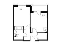 Планировка 1-комнатной квартиры, 36,1 м2