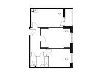 Планировка 2-комнатной квартиры, 55,16 м2