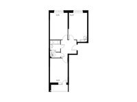 Планировка 2-комнатной квартиры, 53,91 м2