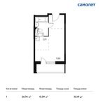 Планировка квартиры студии, 24,78 м2