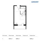 Планировка квартиры студии, 24,41 м2