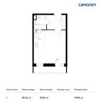 Планировка квартиры студии, 29,32 м2