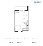 Планировка квартиры студии, 24,8 м2