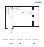 Планировка квартиры студии, 29,03 м2