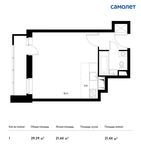 Планировка квартиры студии, 29,39 м2