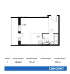 Планировка квартиры студии, 28,08 м2