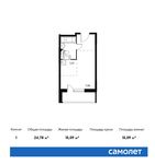 Планировка квартиры студии, 24,78 м2