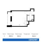 Планировка квартиры студии, 29,39 м2
