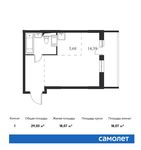 Планировка квартиры студии, 29,03 м2