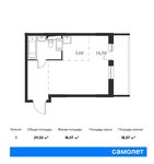 Планировка квартиры студии, 29,03 м2