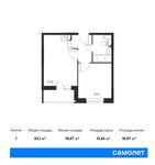 Планировка 1-комнатной квартиры, 33,1 м2