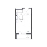 Планировка квартиры студии, 24,78 м2