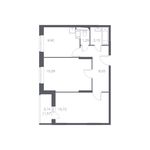 Планировка 2-комнатной квартиры, 55,46 м2