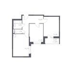 Планировка 2-комнатной квартиры, 55,86 м2
