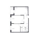 Планировка 2-комнатной квартиры, 55,27 м2