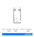 Планировка квартиры студии, 27,04 м2