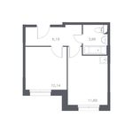 Планировка 1-комнатной квартиры, 32,08 м2