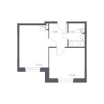 Планировка 1-комнатной квартиры, 35,66 м2