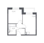 Планировка 1-комнатной квартиры, 32,11 м2