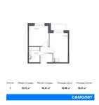 Планировка 1-комнатной квартиры, 32,11 м2