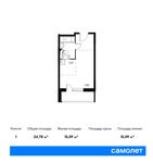 Планировка квартиры студии, 24,78 м2