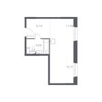 Планировка квартиры студии, 30,9 м2