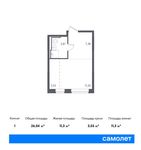 Планировка квартиры студии, 25,8 м2