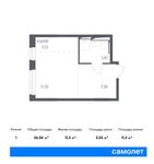 Планировка 1-комнатной квартиры, 32,3 м2