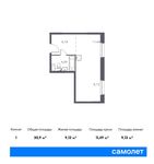 Планировка квартиры студии, 30,9 м2