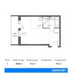 Планировка квартиры студии, 28,08 м2