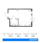 Планировка квартиры студии, 27,49 м2