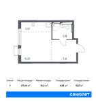 Планировка квартиры студии, 27,46 м2