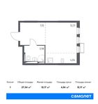 Планировка квартиры студии, 27,34 м2